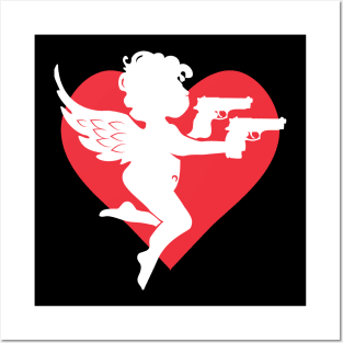 Valentine Cupid Pistols Valentine's Day Gift Posters and Art